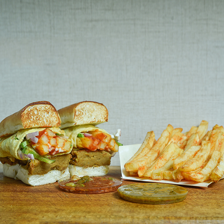 Double Anda Chicken Roll Burger