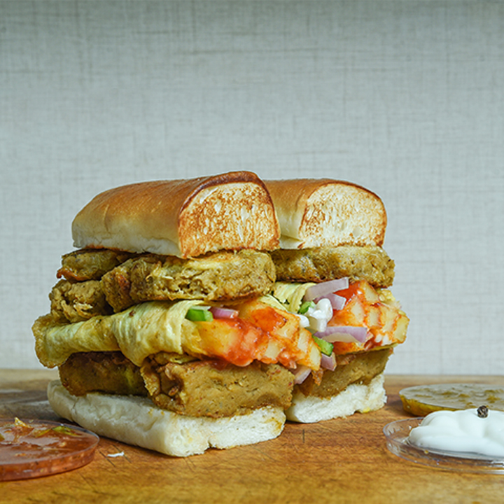 Double Anda Double Shami Roll Mayo Burger